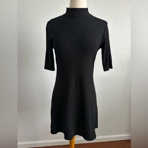 Reformation Black Ribbed Maya Dress